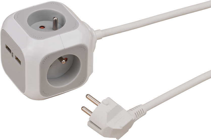 Brennenstuhl Alea-Power USB-Charger Stekkerblok 4 stopk. + 2 USB, 1.4 M.
