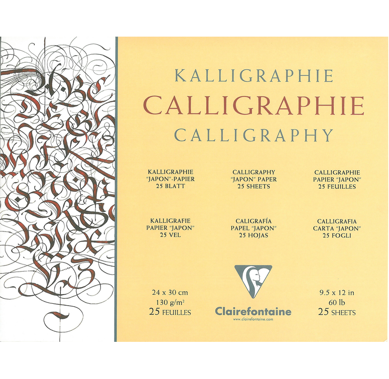 Clairefontaine Notablok Kalligraphie Ivoor 24x30 - 130 g - 25 vel