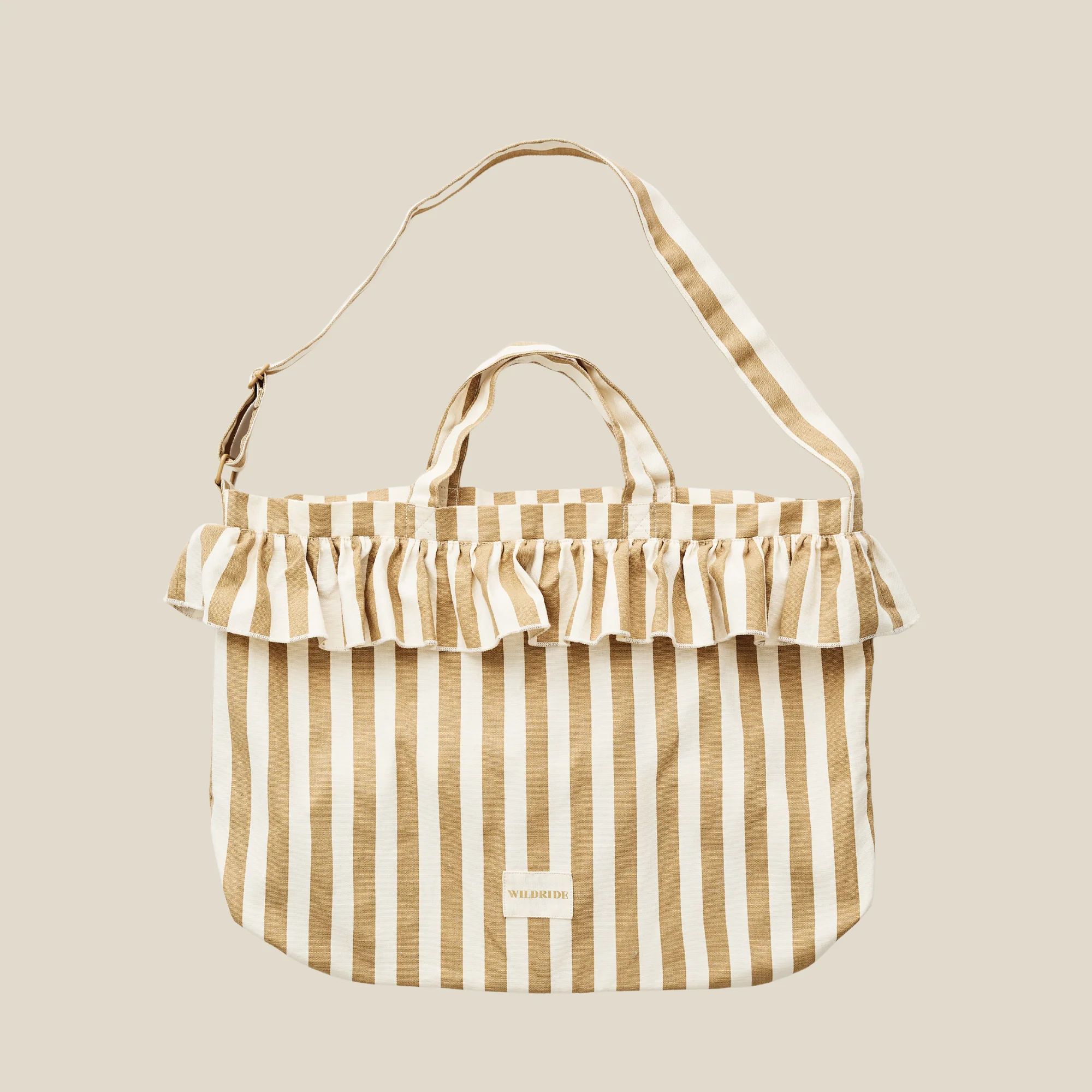 Wildride Schoudertas Ruffle Beige Stripe 57.5x43 cm