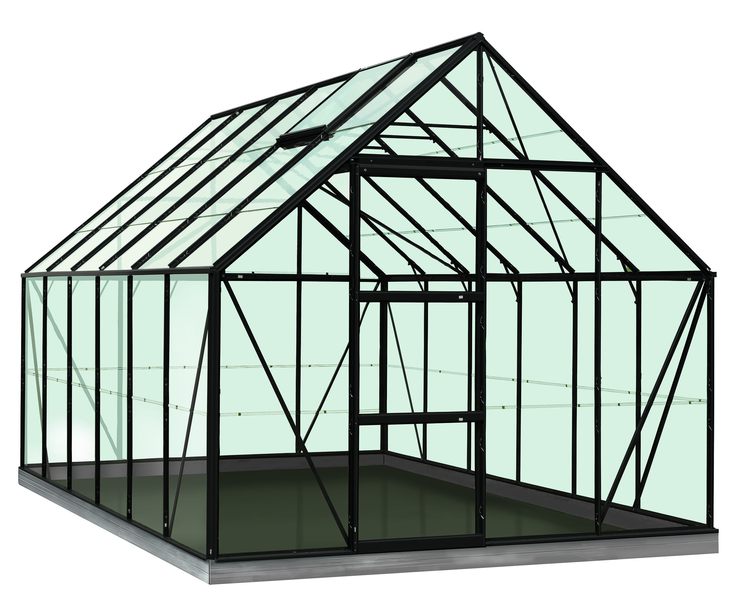 Serre Intro Grow - Oliver - 9.9m2 Zwart Ral9005 - Veiligheidsglas 3mm