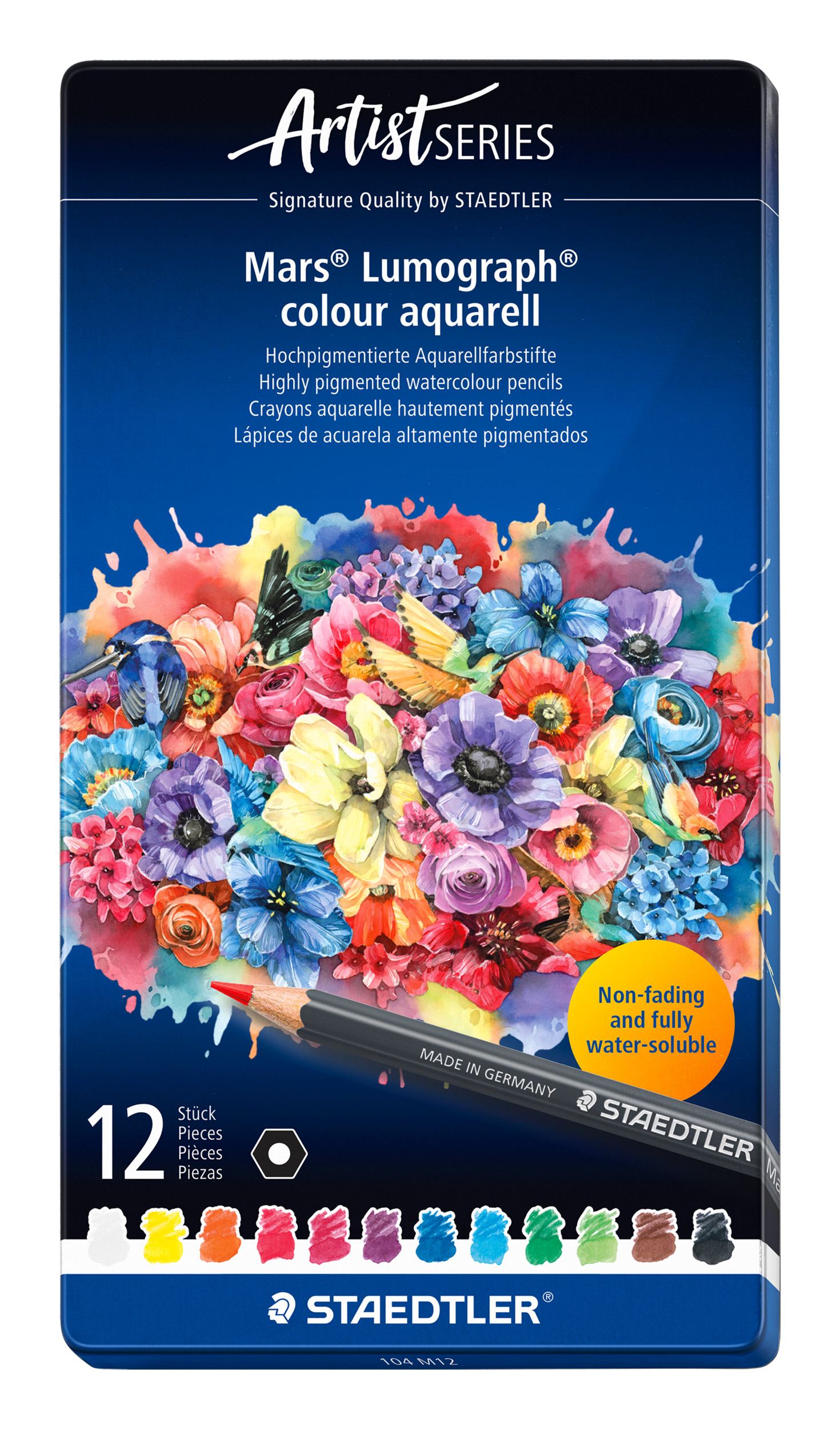 Mars Lumograph Aquarel Kleurpotloden Artist Series 12 stuks