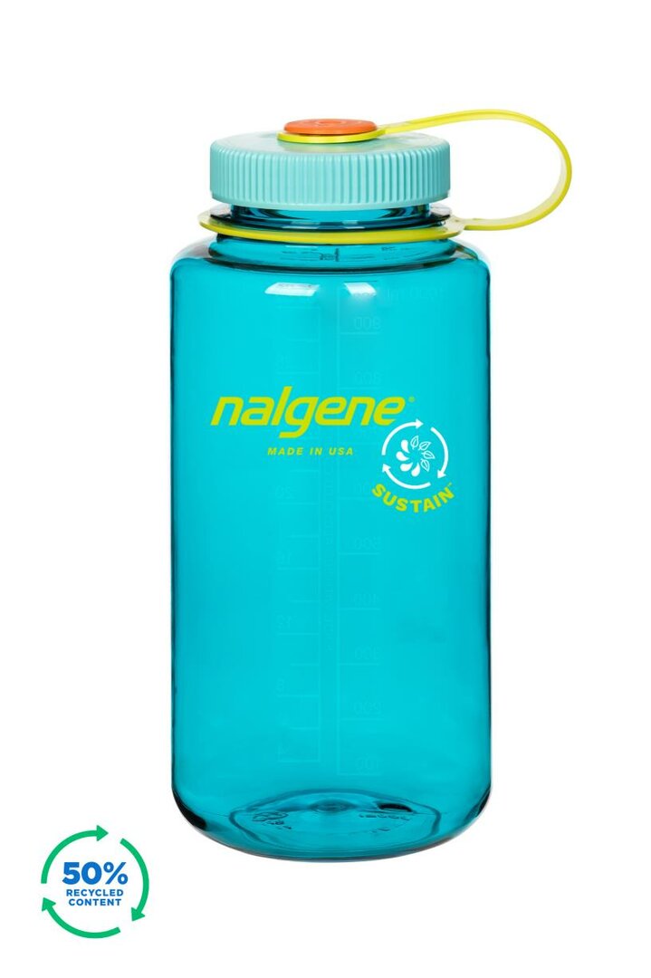 Nalgene Drinkfles Wide-Mouth 1l Cerulean Lekvrij - Vaatwas en Diepvriesbestendig