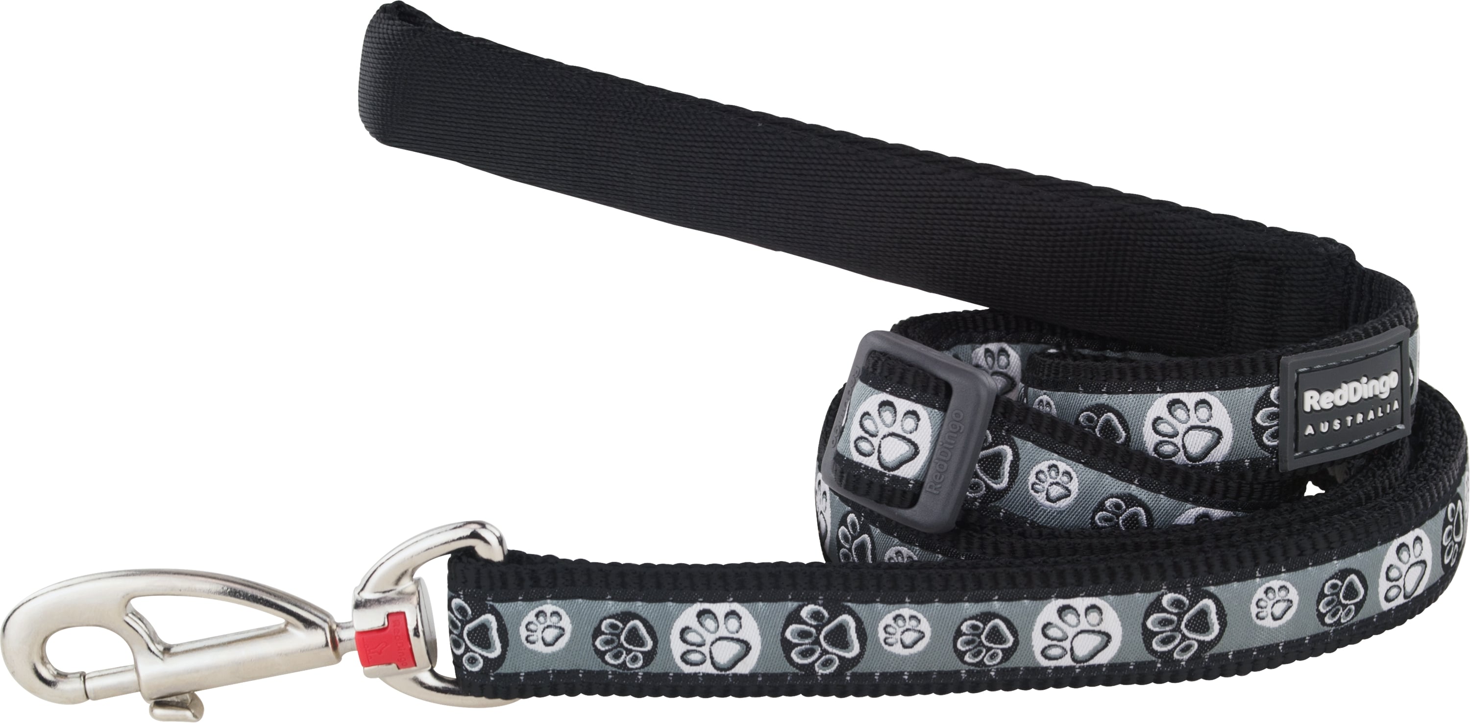 Red Dingo Leiband Paw Impressions Zwart-M 20mmx1,8m