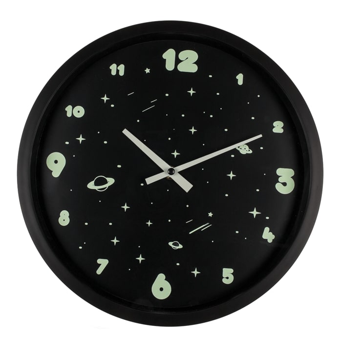 Wandklok Space 29cm - Glow in the Dark