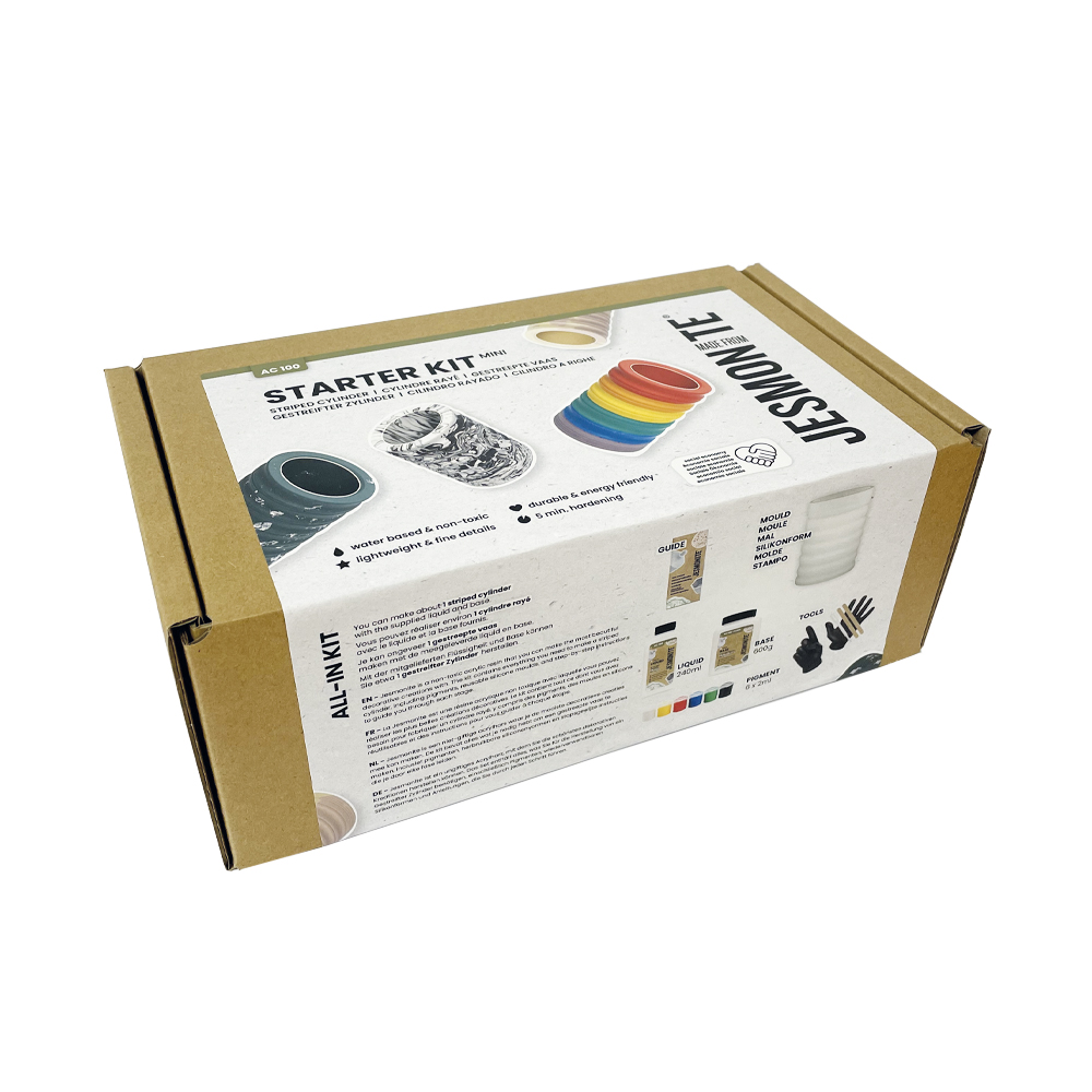 Jesmonite Starter Kit AC100 Mini Gestreepte Cylinder