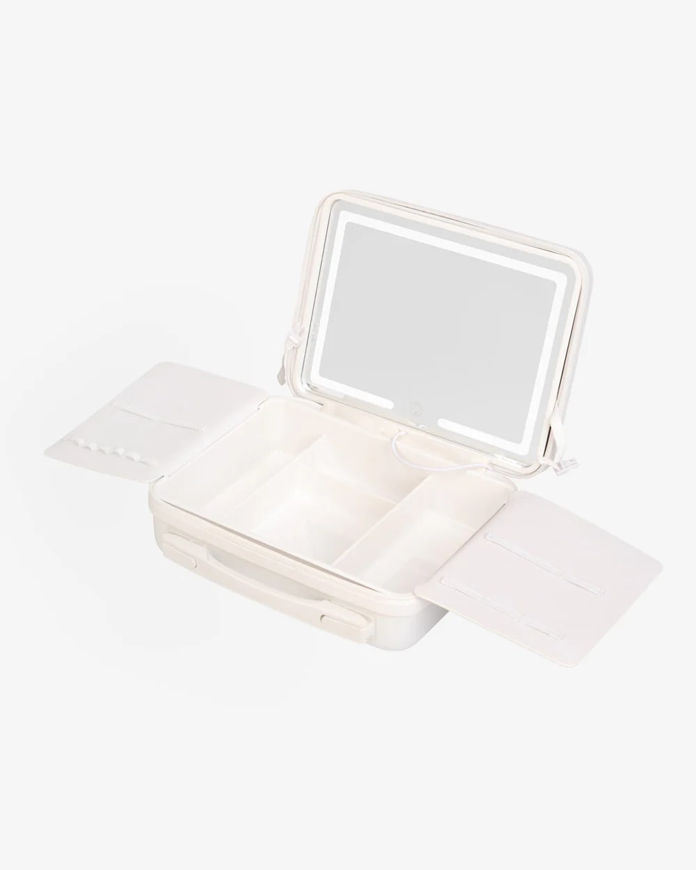 Flamingueo Make-upkoffer Isabella 30x10.5x25 cm - Deksel met Spiegel met 3 Lichtstanden - Verschillende Vakken - Oplaadbaar via USB