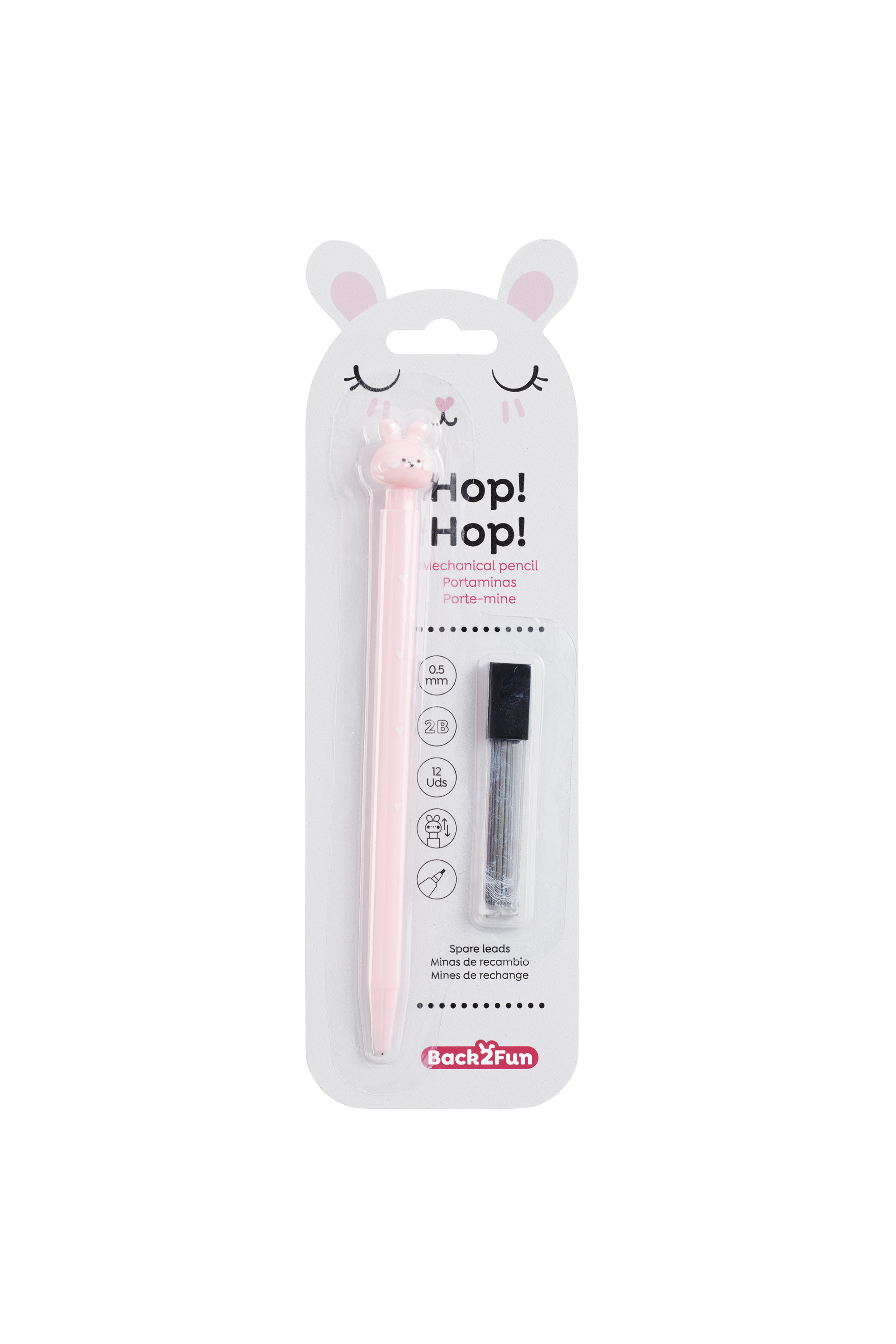 Back2Fun Vulpotlood 2B Hop! Hop! Konijn Roze met Navulling 0.5 mm