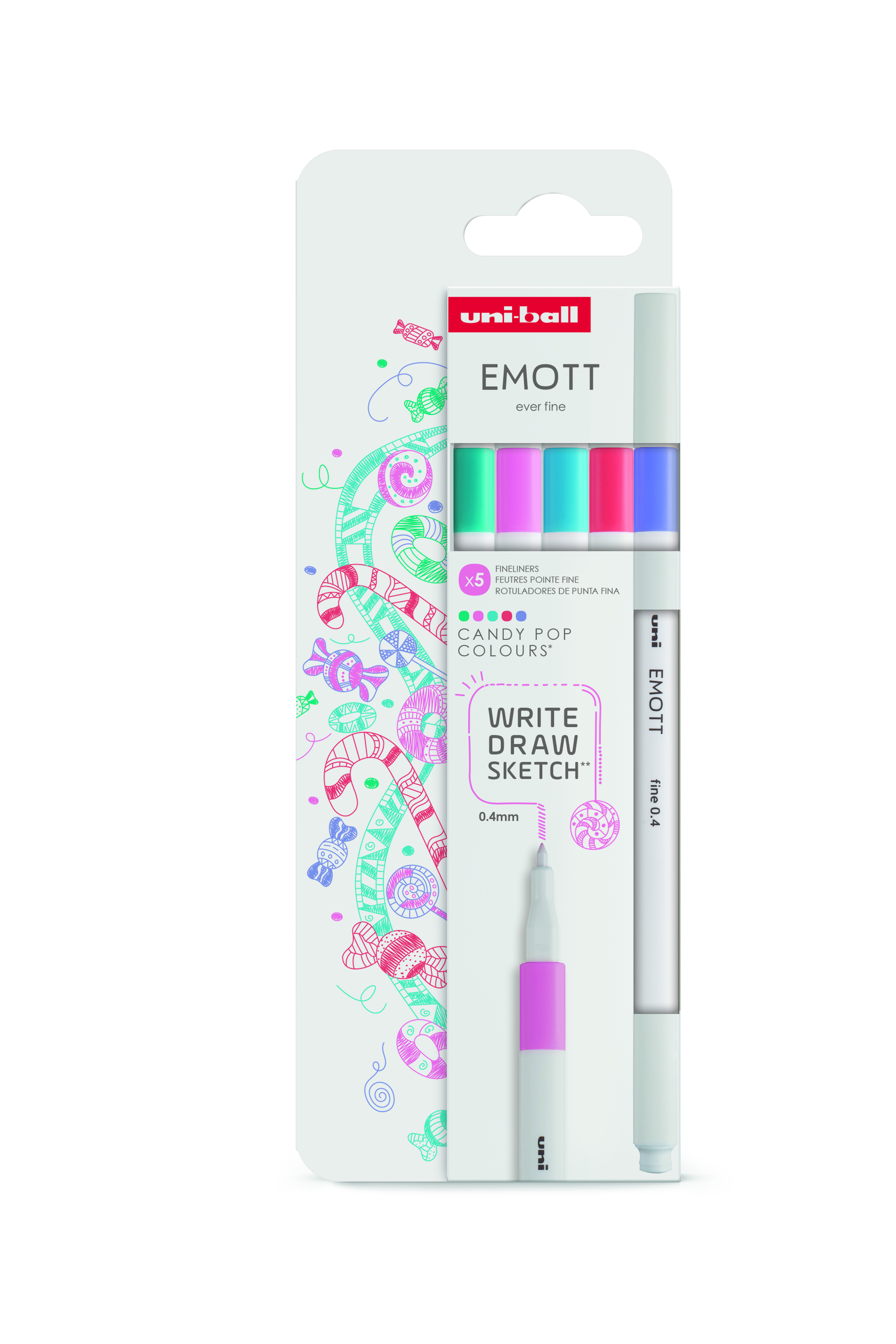 Emott Schrijfstift Set Candy Pop 5 stuks
