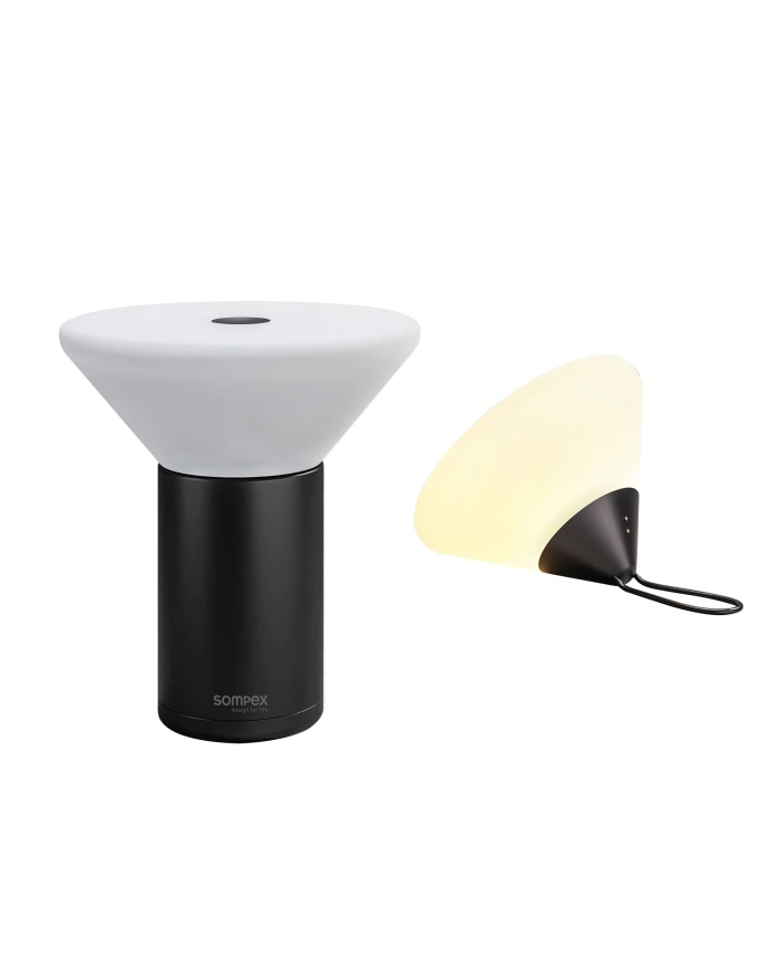 Sompex Tafel-/Hanglamp Mikono Black 14.5x17 cm - Dimbaar - Oplaadbaar - voor Binnen en Buiten