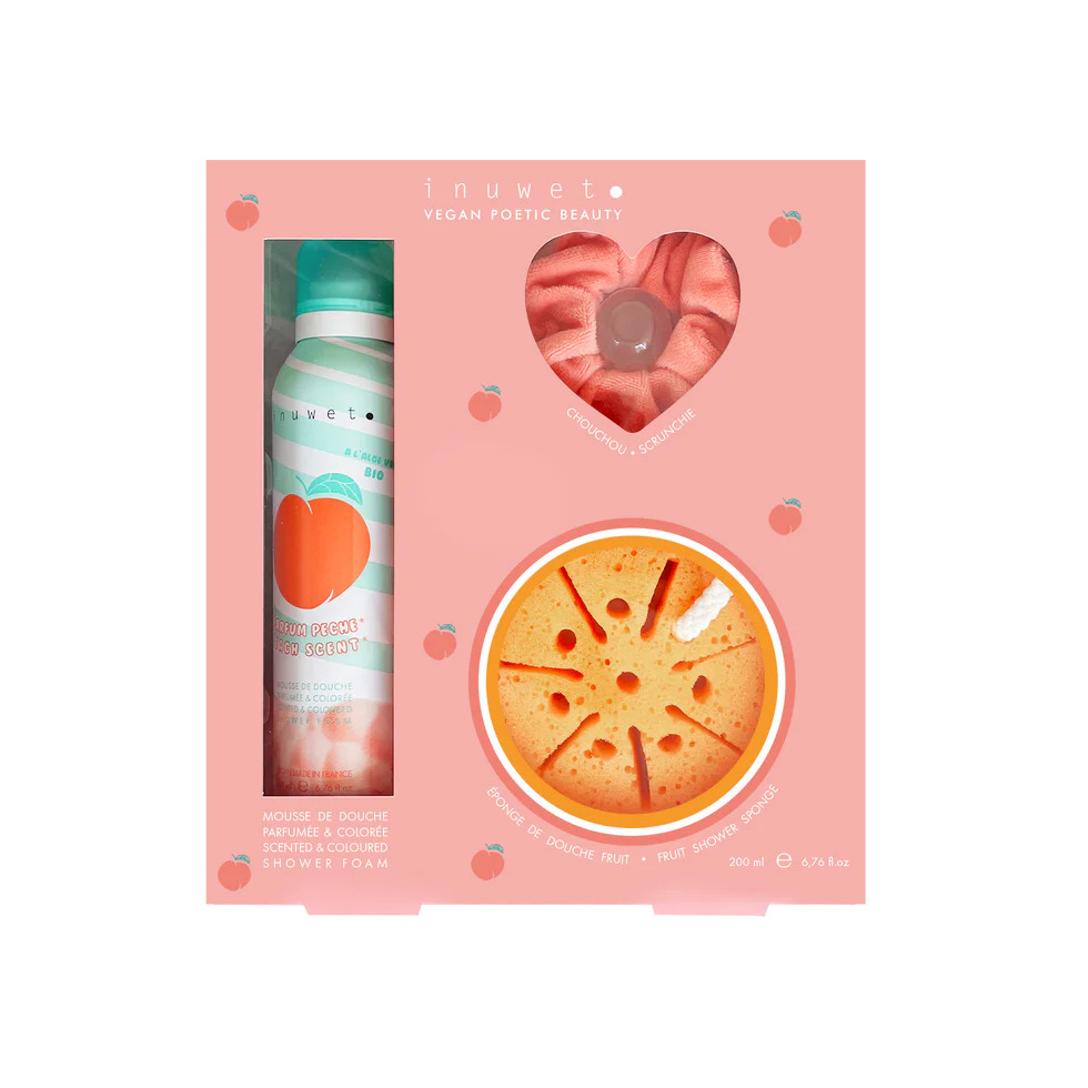 Inuwet Badset Bubble Peach - Douchemousse, Spons en Haarelastiek