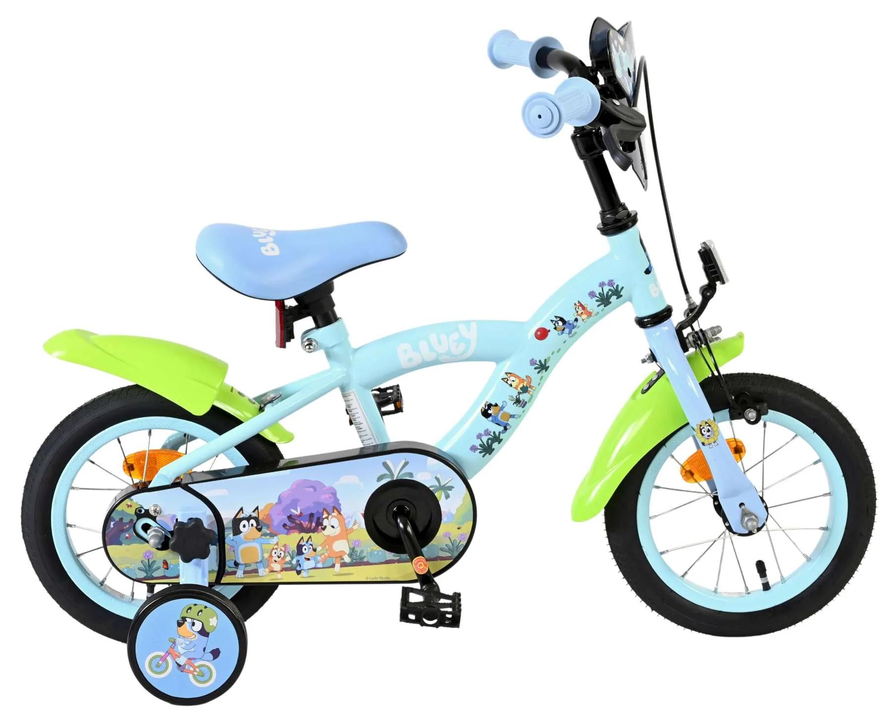 Bluey Kinderfiets Lichtblauw Handrem+Terugtraprem 12 inch