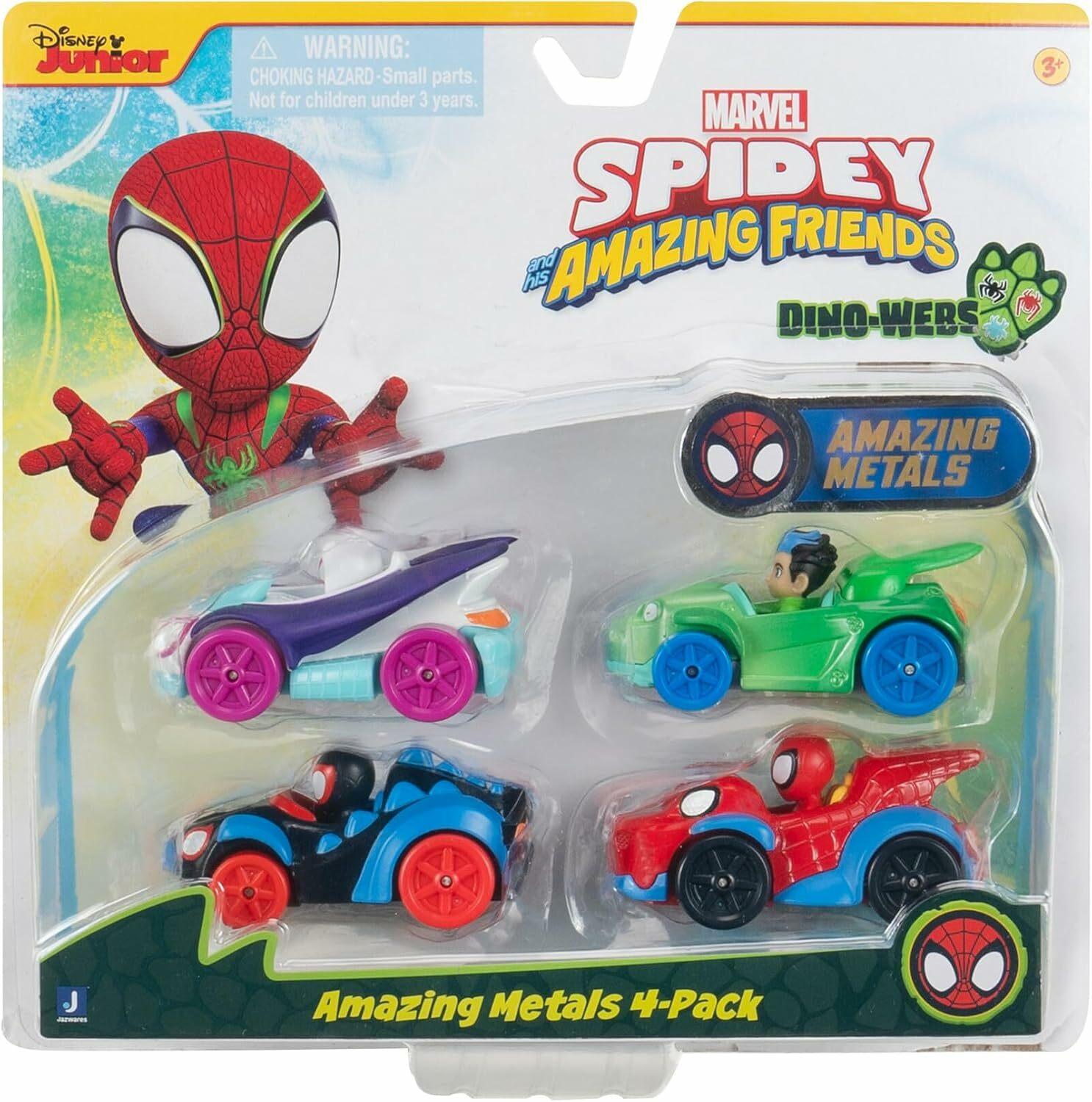 Spidey and His Amazing Friends Metalen Voertuigen 4-Pack, S2