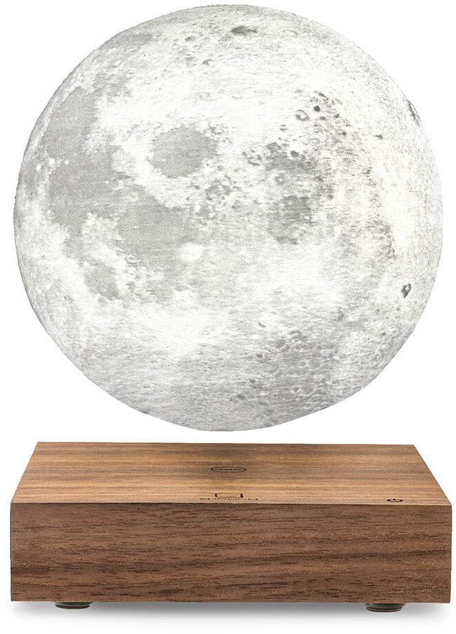 Gingko Lamp Smart Moon Levitating 12x12x3 cm - Natural Walnut