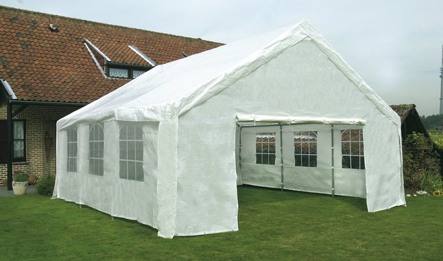 Zijwanden voor Partytent Heavy Duty 3x6m Wit 2x met + 2x zonder Venster