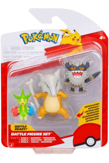 Pokemon Battle Figuren 3 pack -  Roselia with Stand, Perrserker, Marowak