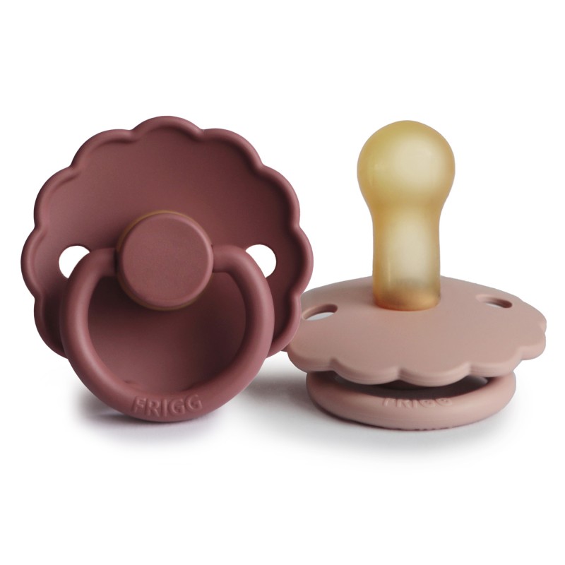 Frigg Fopspeen Daisy Latex Baby Blush-Woodchuck 6-18 maand - 2 stuks