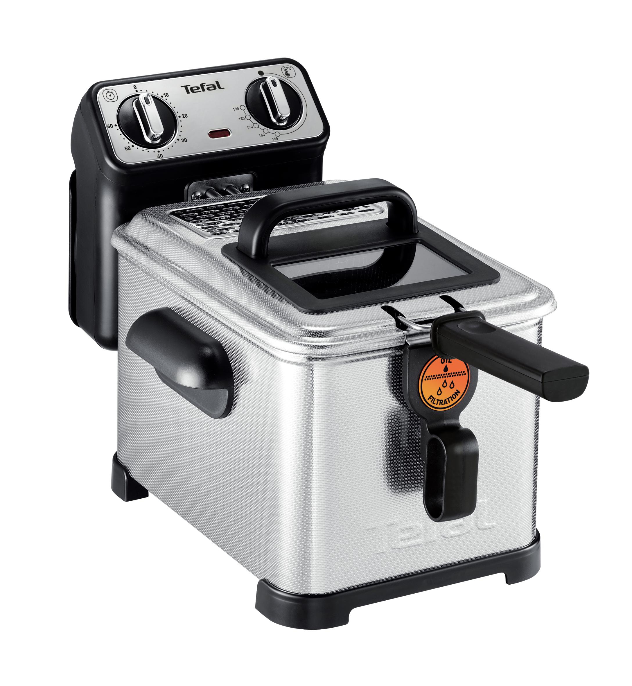 Tefal Friteuse Filtra Pro, 4 L. KOUDE Zone, 3000 W. Inox, Olie filtersysteem