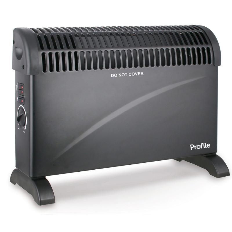 Convector Kachel 2000 Watt met turbo 750-1250-2000 W., Thermostaat, zwart, Mistral