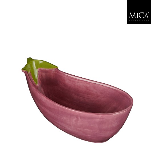 Mica Schaal Hortus Aubergine 28x11.5x9.5 cm - Aardewerk