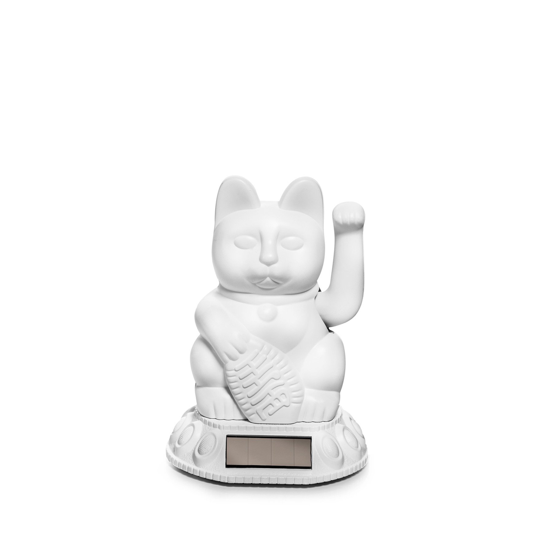 Donkey Lucky Cat Solar Waving Cat 7x9x12.5cm - White