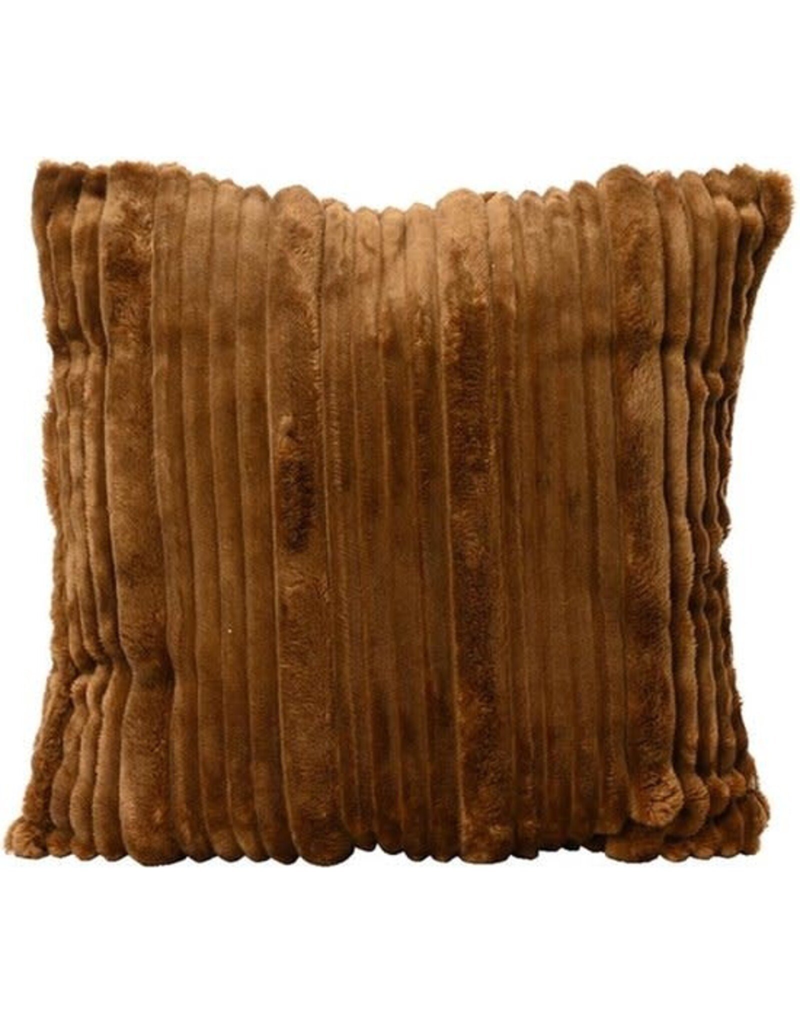 Decoris Kussen 45x5 cm Fluweel Bruin met Franjes