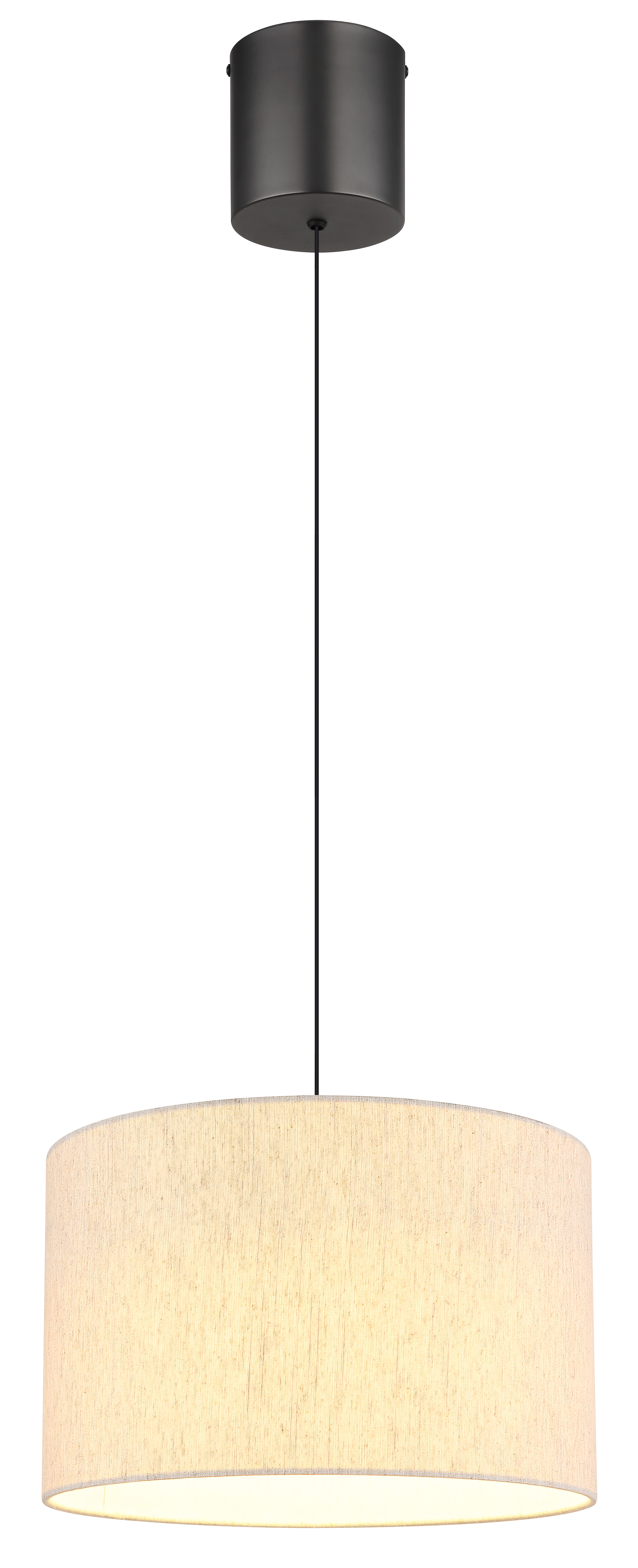 Globo Thea Hanglamp Zwart Chroom/Linnen 35x180 cm incl. LED 8W 230V 3000K