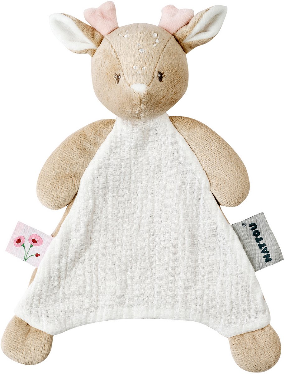 Nattou FanFan Knuffeldoekje Doudou Hertje Roze 65x40 cm