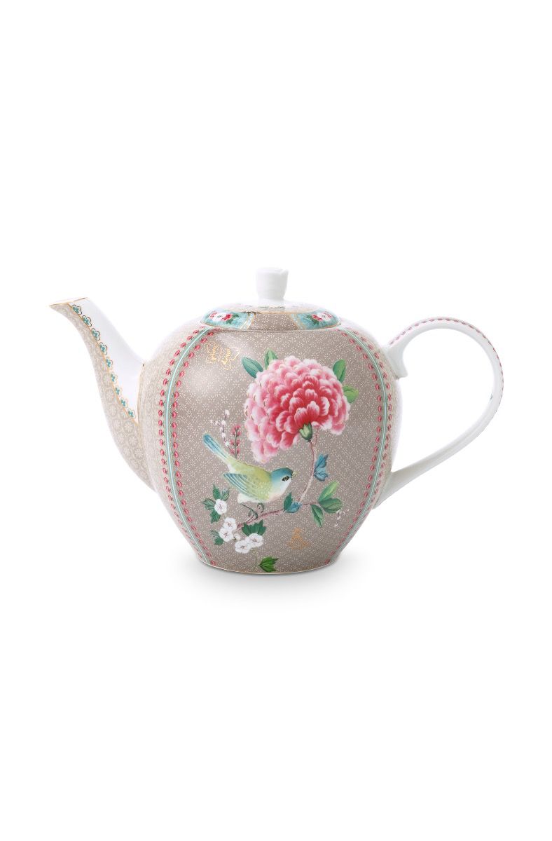 PIP Studio Theepot 1.6l Blushing Birds Large - Khaki