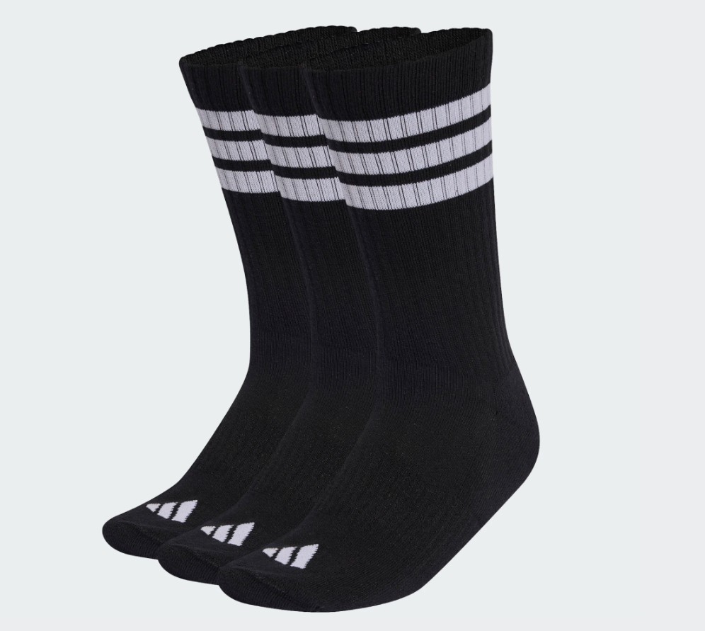Adidas Sokken 3 Stripes Crew 3 paar Black White