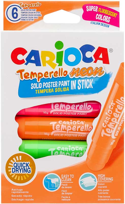 Carioca Plakkaatverfstick Temperello Neon 6 stuks