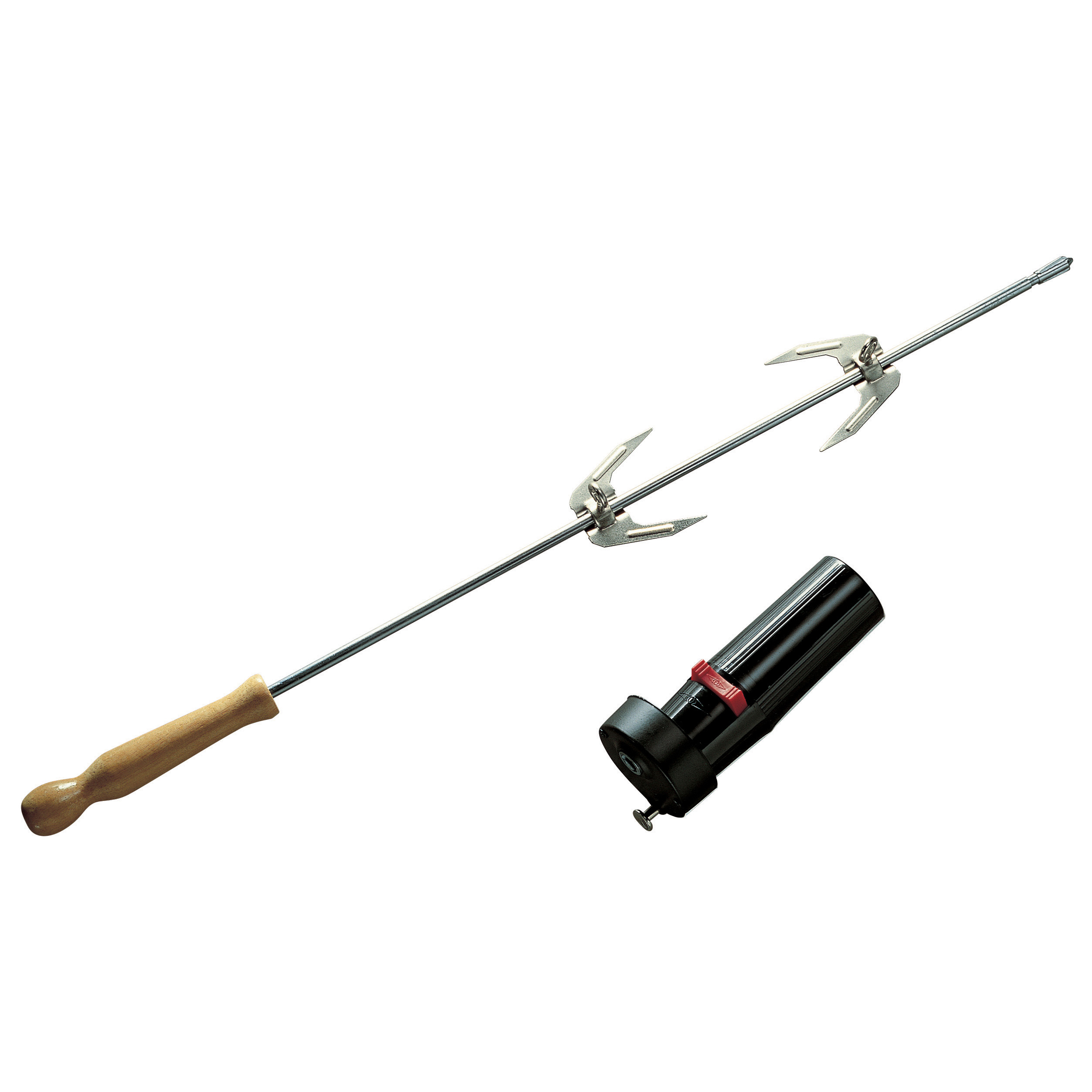 Barbecook spit motor en spit 60cm Voor gebruik op houtskoolbarbecues