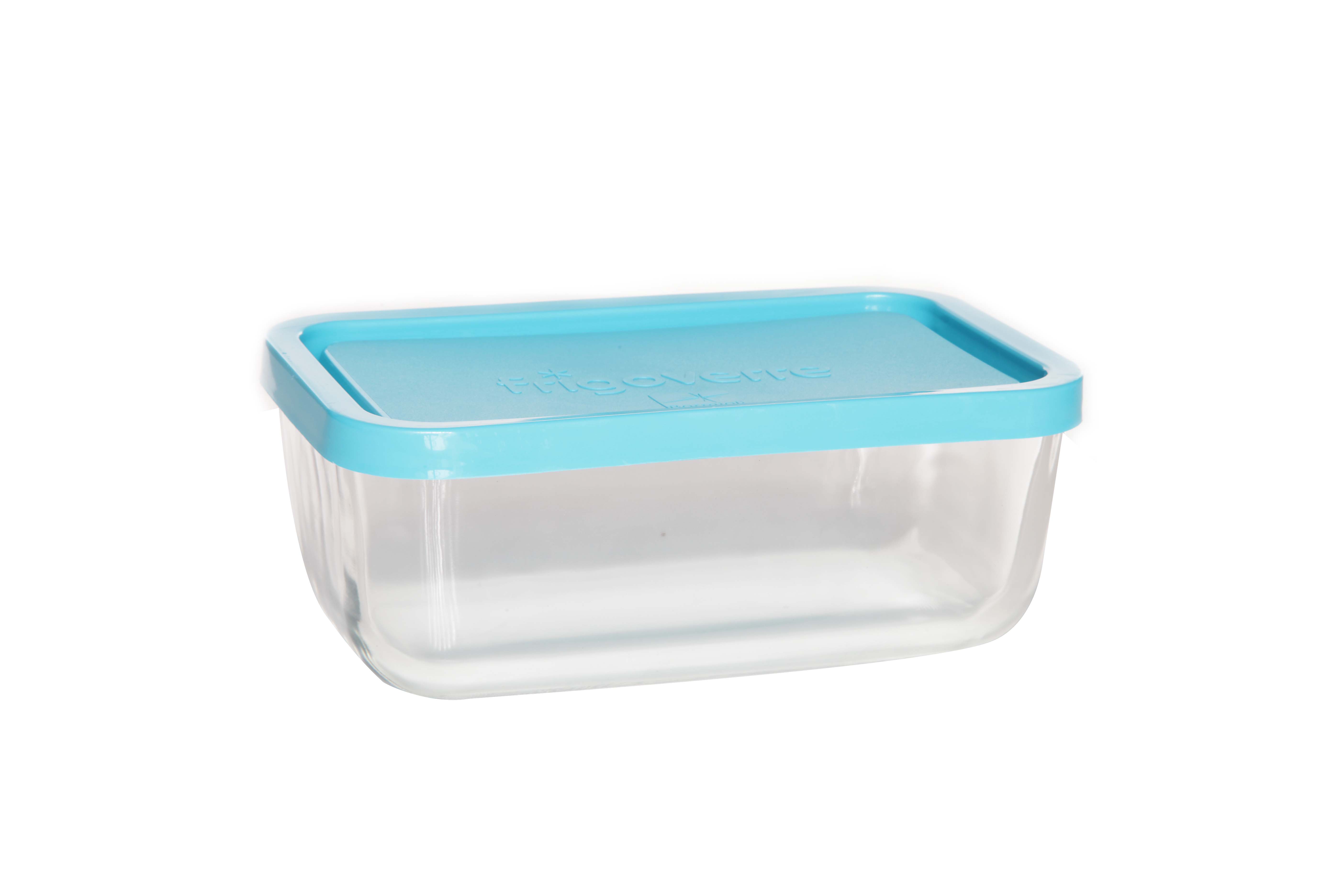 Bormioli Rocco Voorraaddoos Frigoverre 20x13x8 cm - Glas - met Blauw Deksel