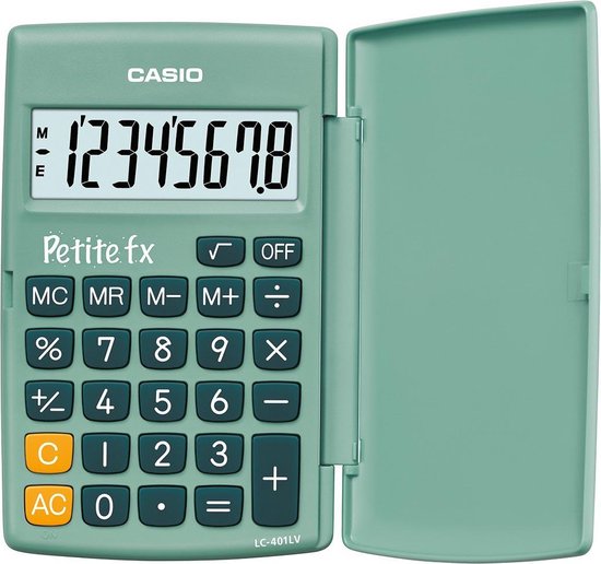 Casio Zakrekenmachine voor Kinderen Groen - 10.7x120x75mm - Petite FX