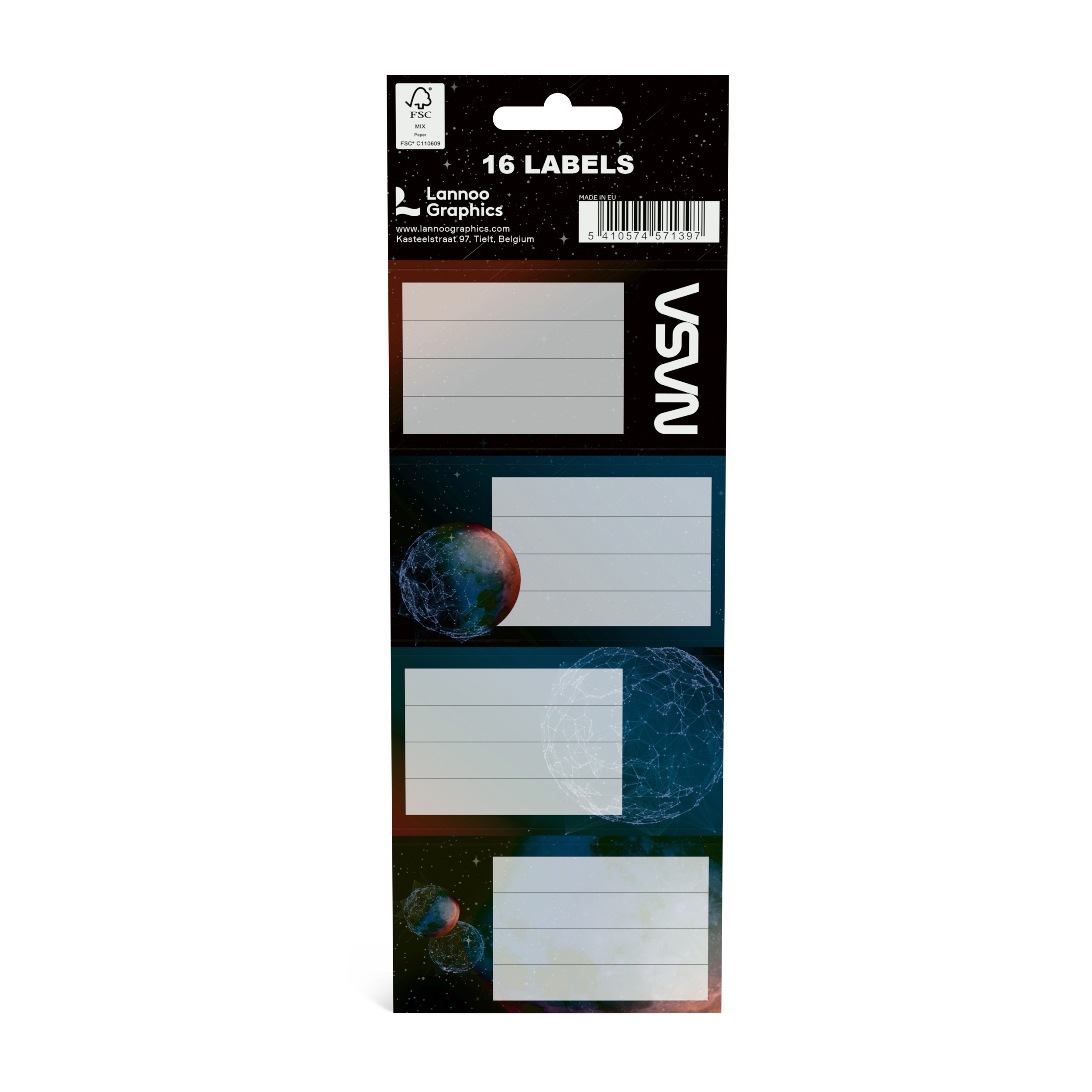 Nasa Schooletiketten 16 stuks