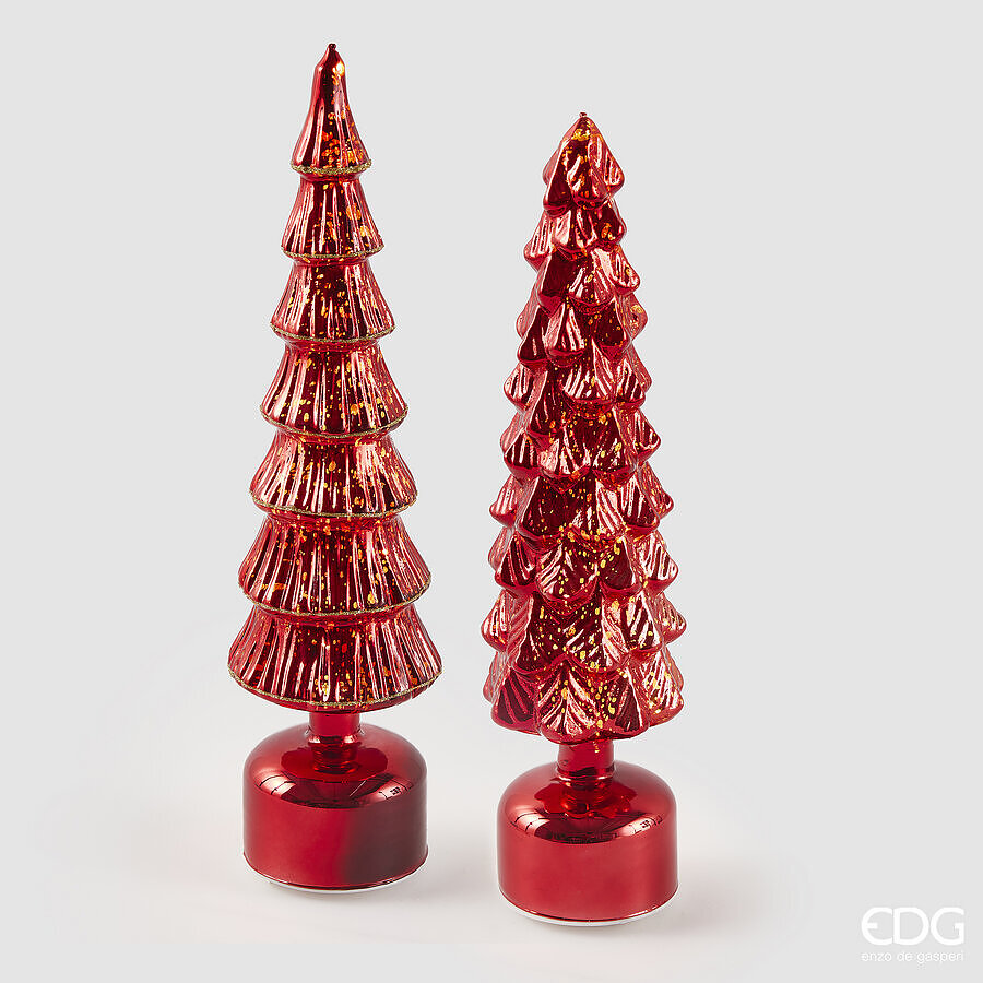 EDG Deco Kerstboom LED Pino Twist Red 40.5cm - met Muziek en Beweging - op Batterijen (excl.) - assorti - prijs per stuk