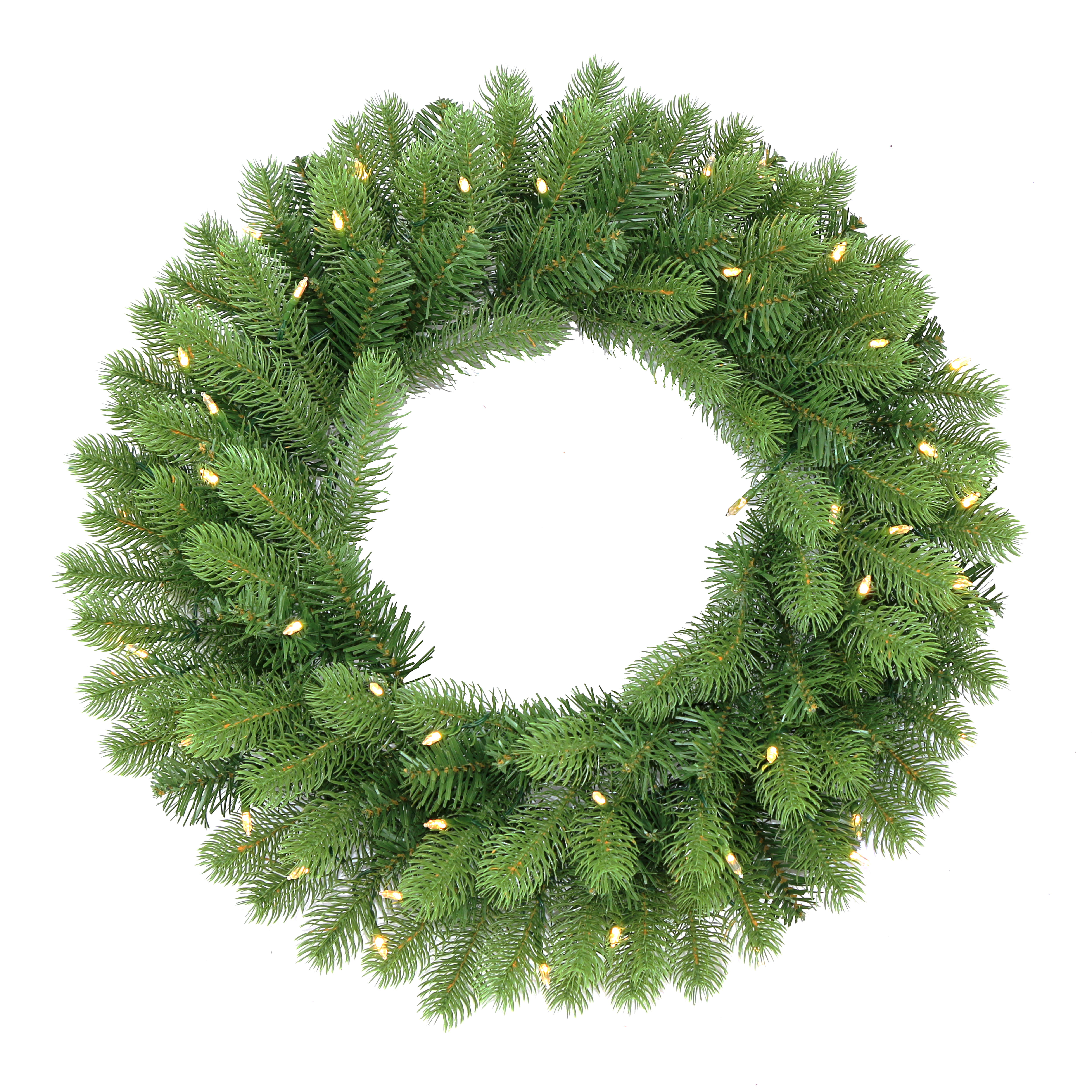 Kerstkrans Bayberry LED 61cm - 135 Tips - 50 leds - PE/PVC Feel Real - op Batterijen