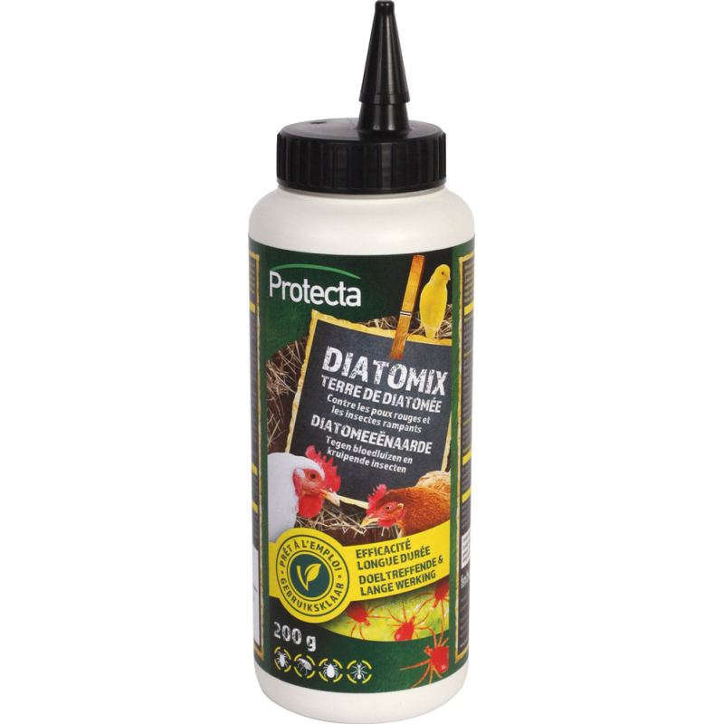 Protecta Diatomix 200g tegen Bloedluizen op Kippen en Vogels