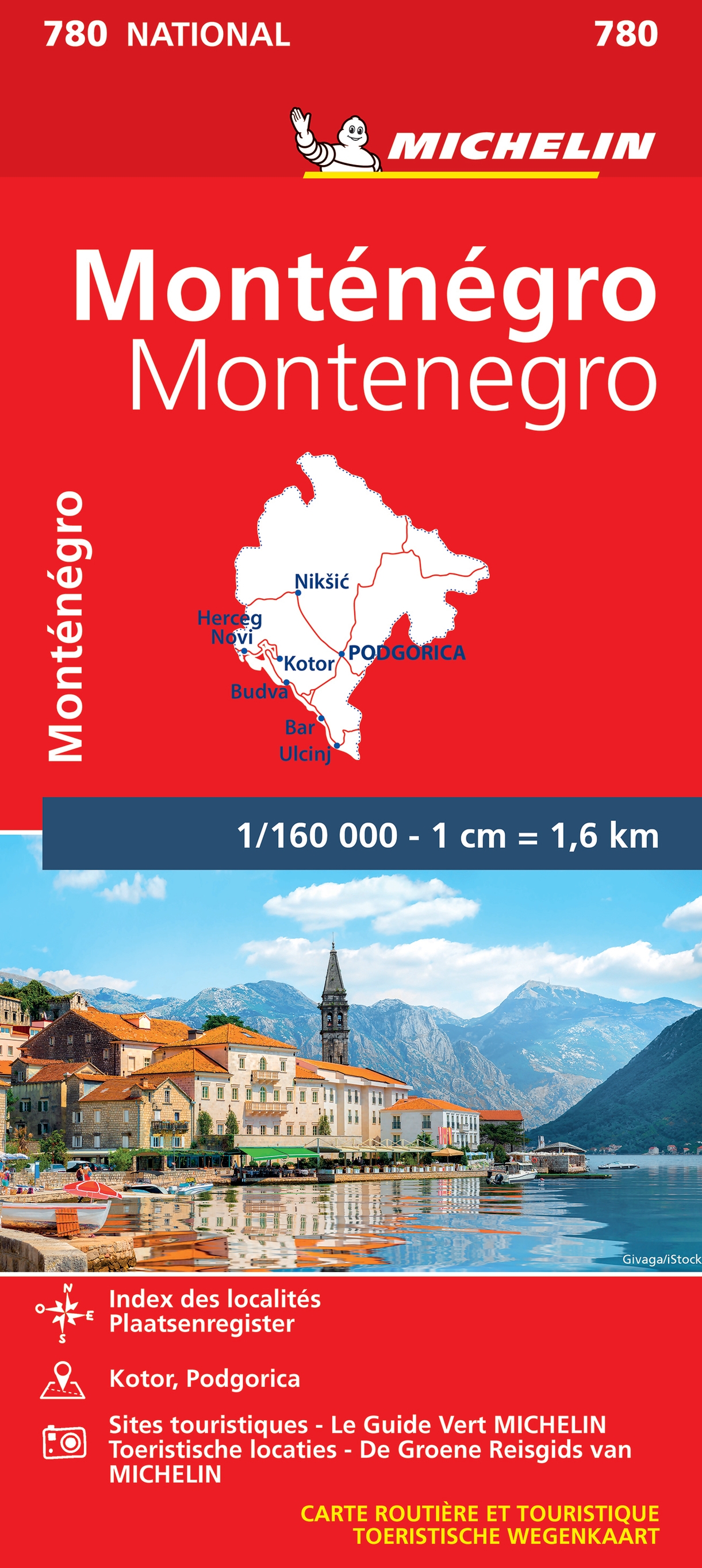 Michelin Wegenkaart Montenegro 2021 Plattegronden & Plaatsnamenregister