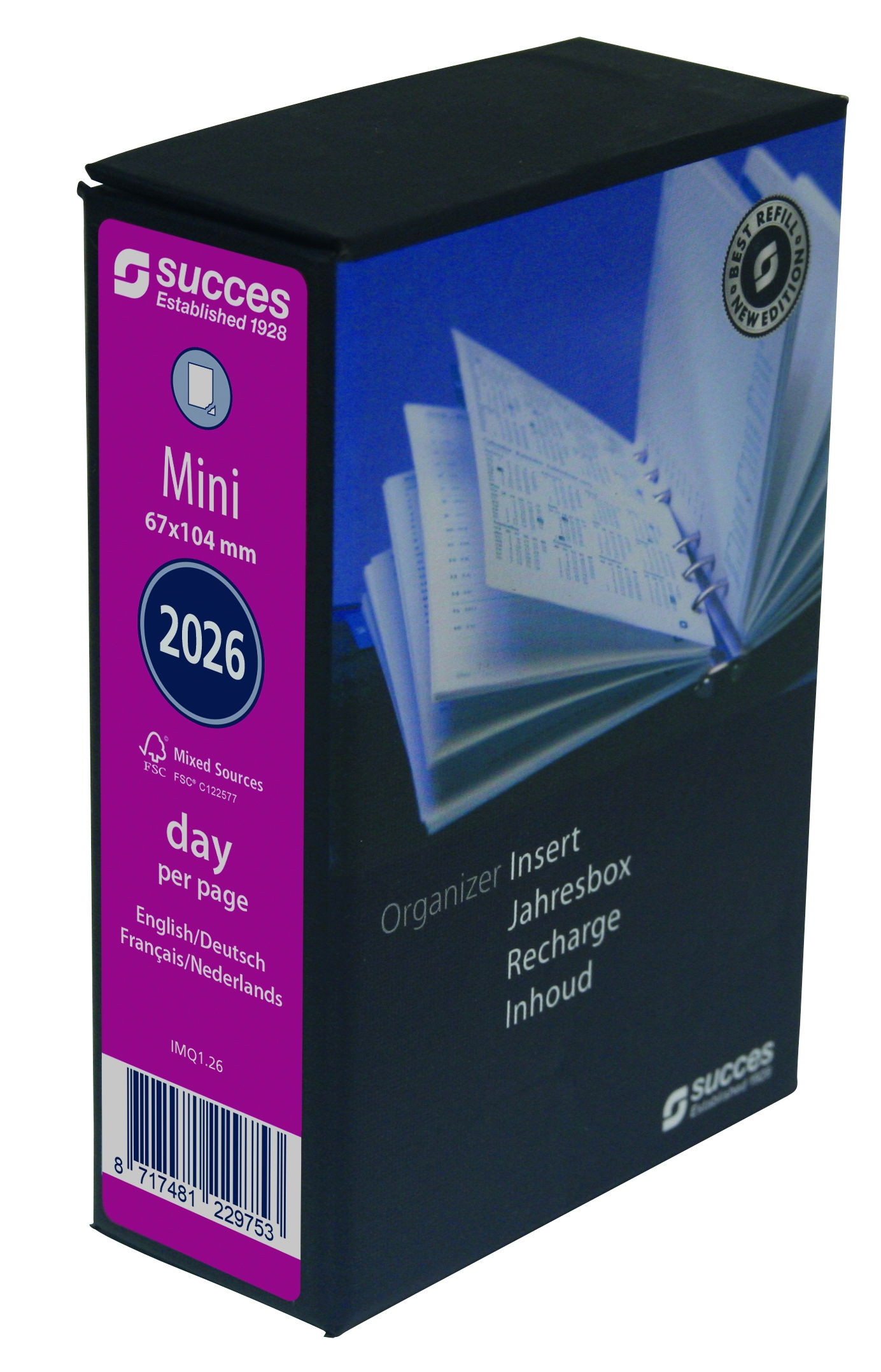 Succes Agenda Inhoud 2026 Mini 1dag/pag Internationaal Wit