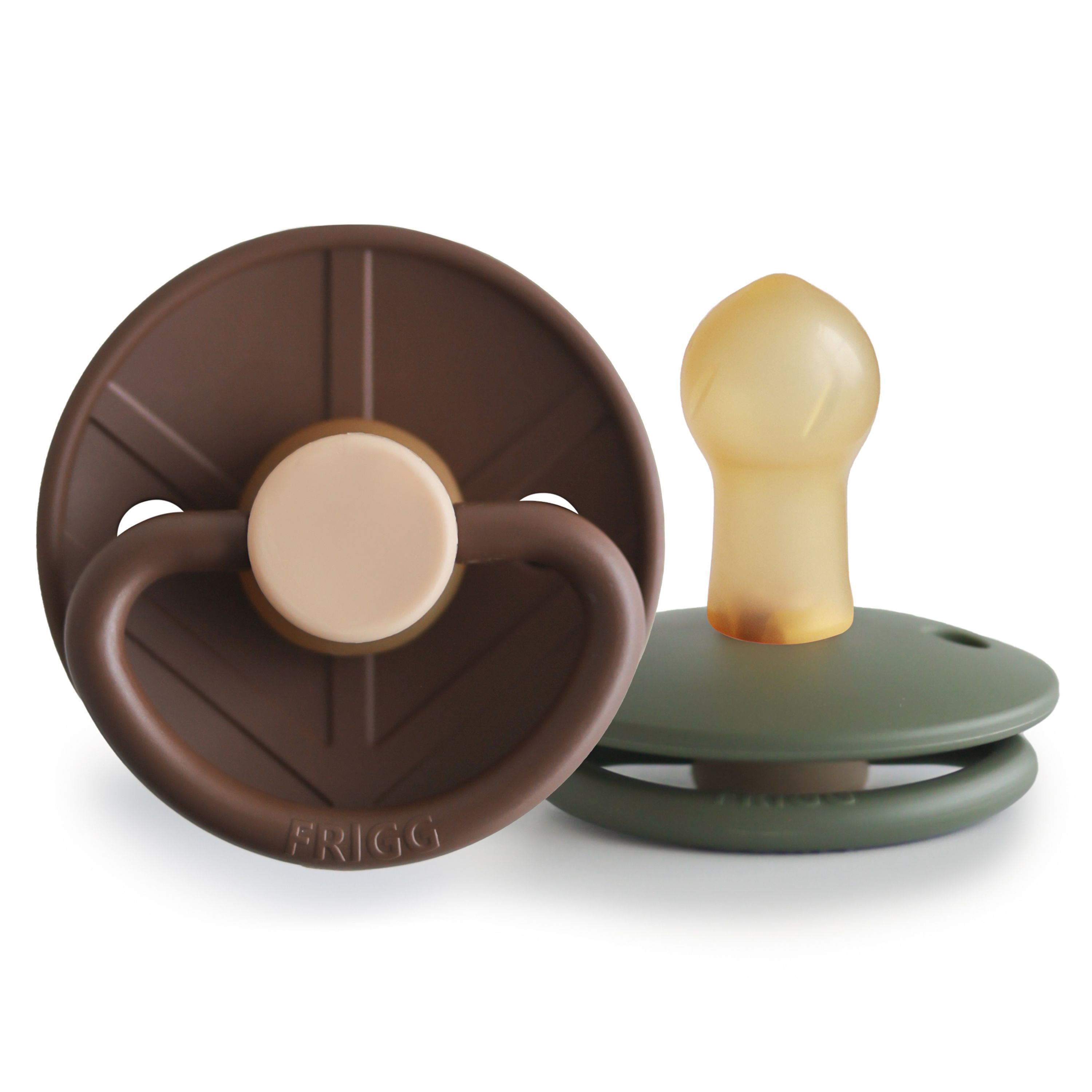 Frigg Fopspeen Little Viking Latex Cocoa-Olive 0-6 maand - 2 stuks
