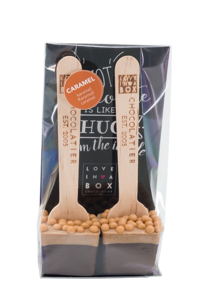 Love in a Box Chocoladelepel Caramel/Puur 90g - 2x 45g - 1/3 Caramel en 2/3 Puur