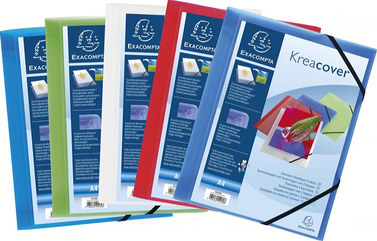 Exacompta Elastomap A4 Kreacover 3 Klep - assorti - Prijs per Stuk