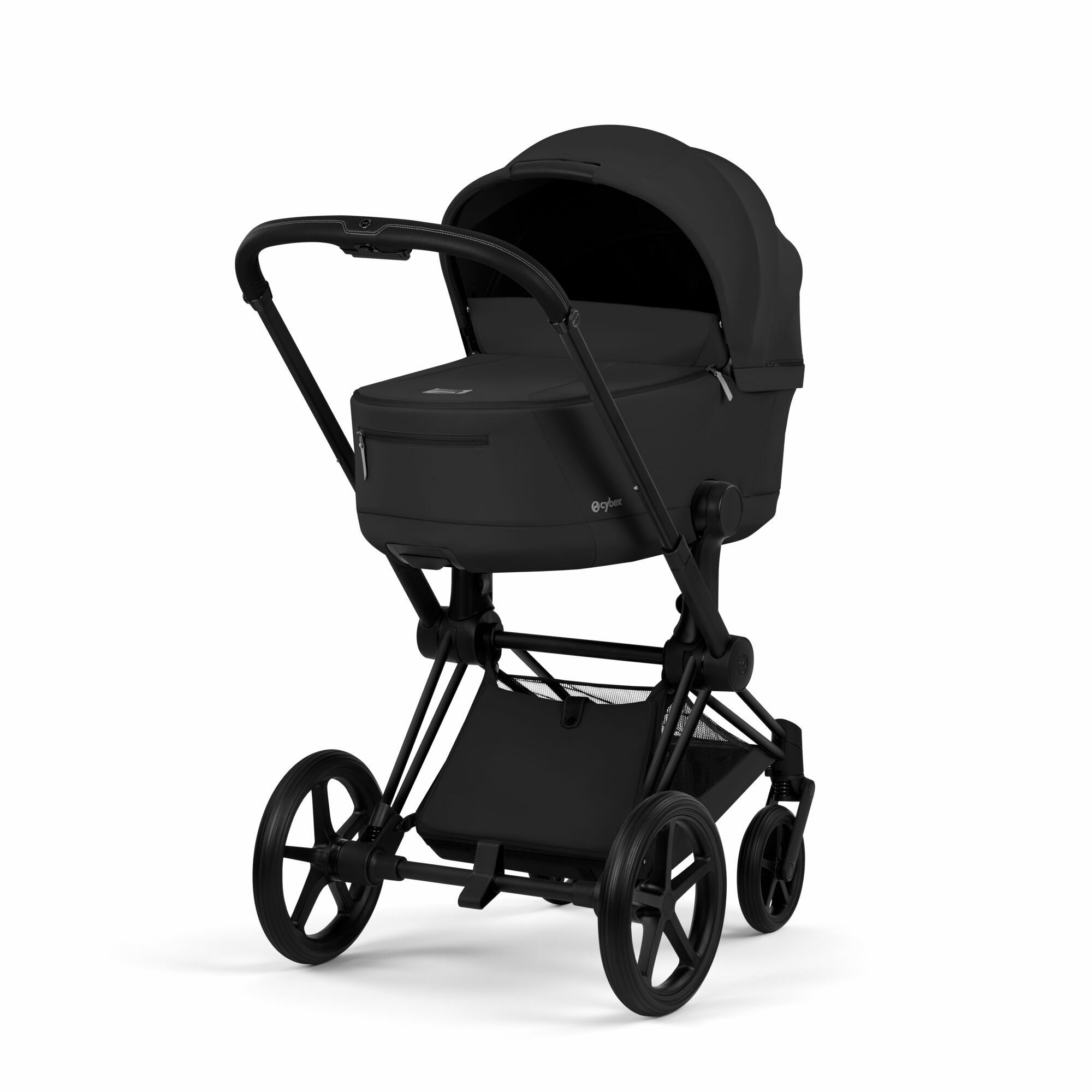 Cybex Kinderwagen Priam Comfort Matt Black-Reiswieg Plooibaar Sepia Black