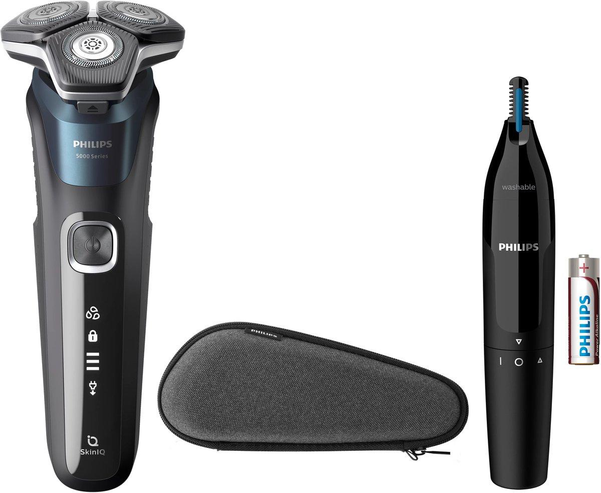 Philips Shaver S5889/11, Nat en Droog SkinIQ-technologie, 360 D + Neus - Oortrimmer