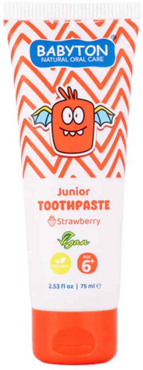 Babyton Tandpasta Junior Fluoride 6+jaar Aardbei - 75 ml