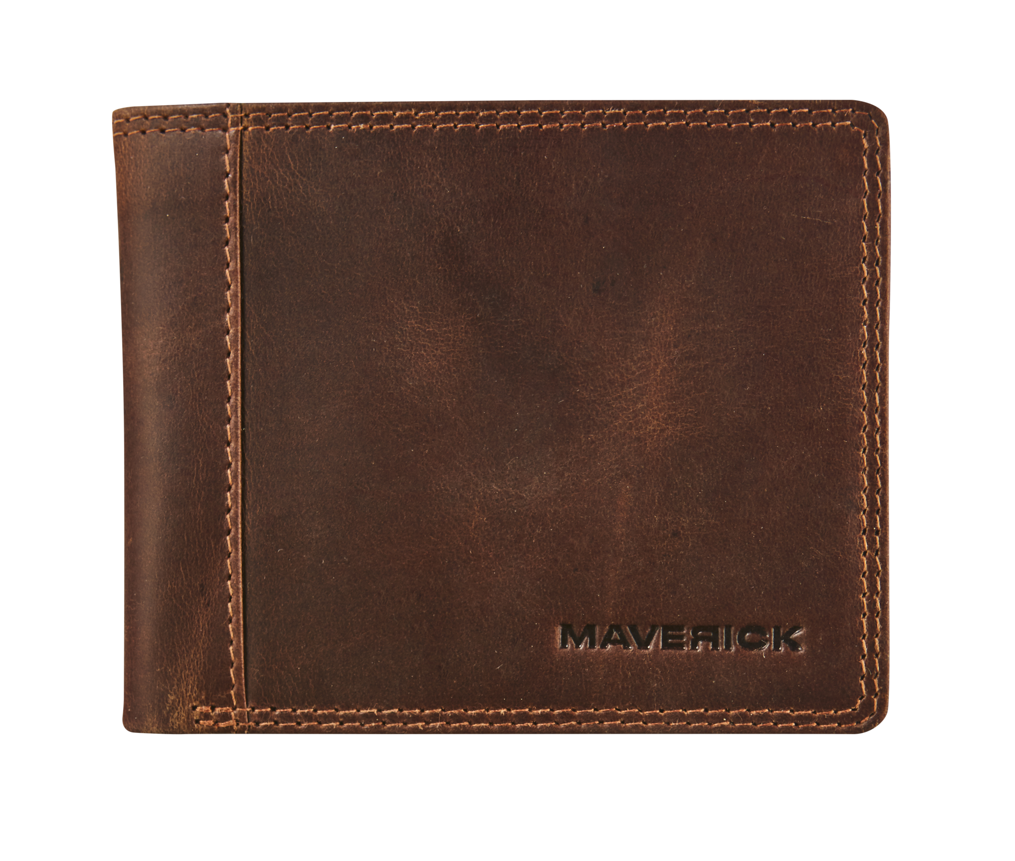 Maverick Billfold Heren The Original RFID Compact Bruin Leder 12.5x10 cm