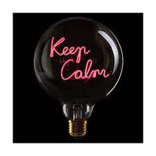 MITB Gloeilamp Keep Calm G125 - E27 - 2W - Rood - Staand