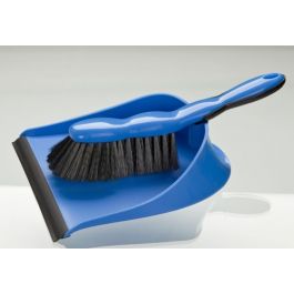 Haug Bursten Vuilblik met Handveger Blauw 35x23.5x9.5 cm