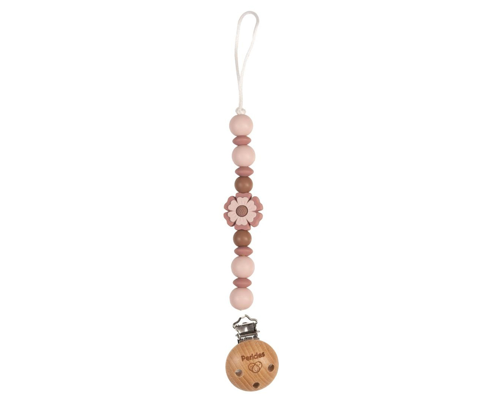 Pericles Fopspeenketting Bloem Roze