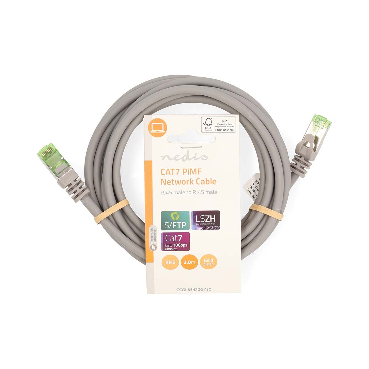 Nedis CAT7 Netwerkkabel S/FTP RJ45 Male Grijs 3 m